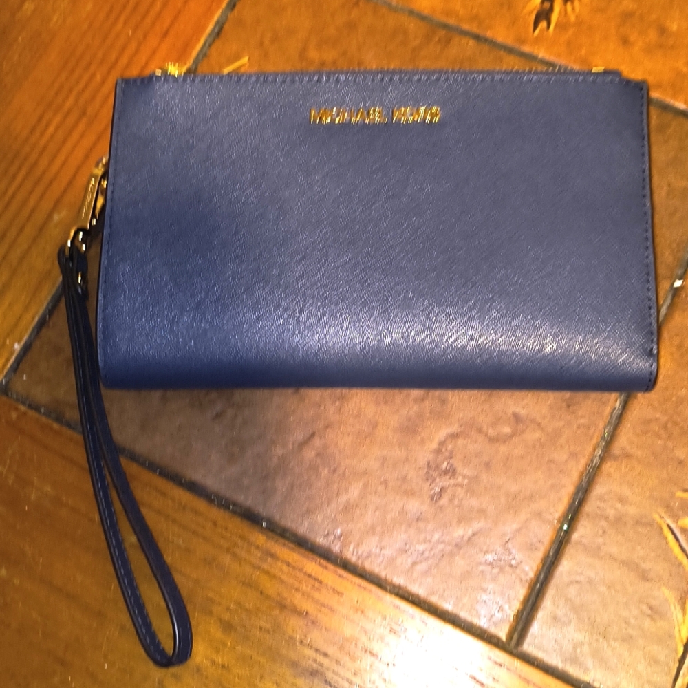 Michael Kors Navy Blue Saffiano Wallet